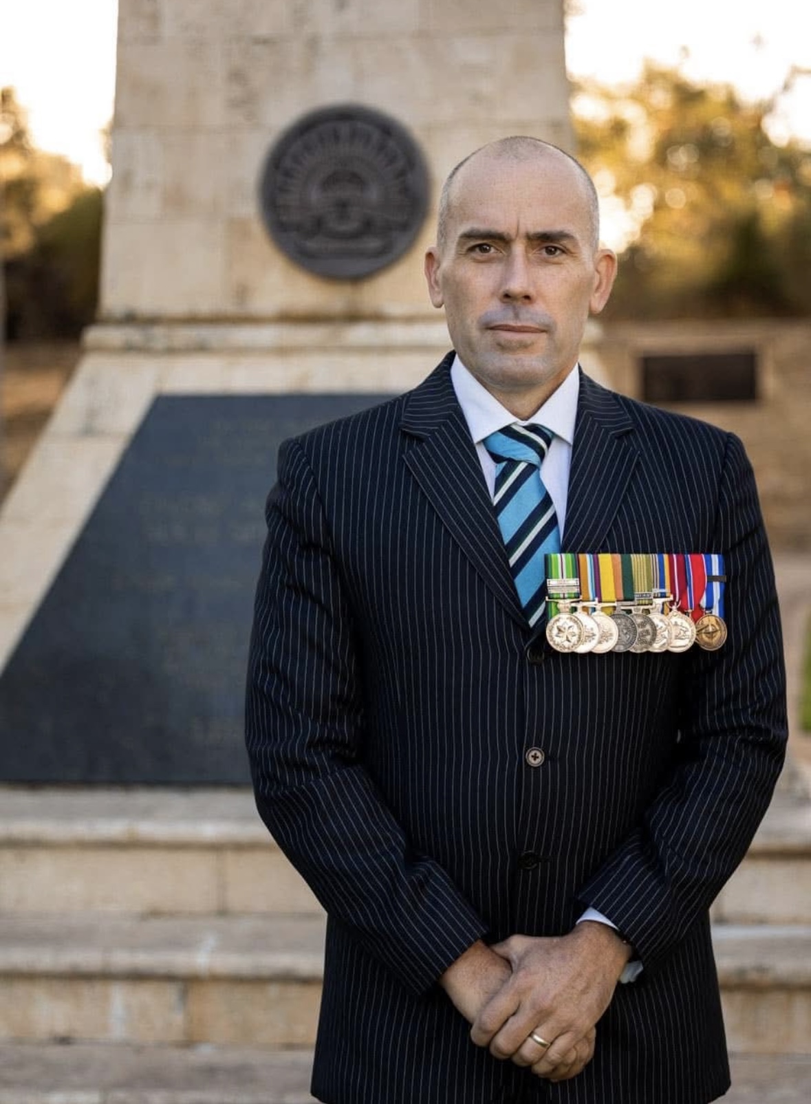 DVA client paying respects at a commemorative service