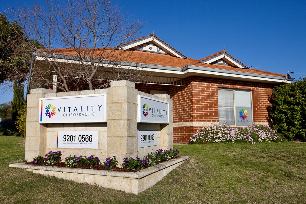 Vitality Chiropractic clinic and front sign in Yokine